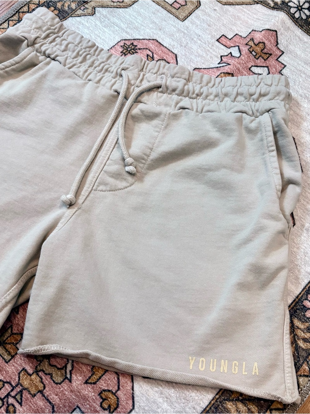 ✨ YoungLA ✨ Men’s Beige Perfect Sweat Shorts Terrycloth Size Large